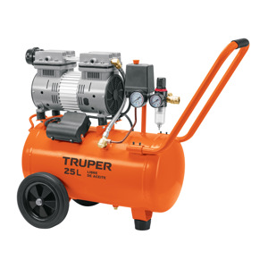Truper Compresor de aire, silencioso libre de aceite, 25 L, 2 HP
