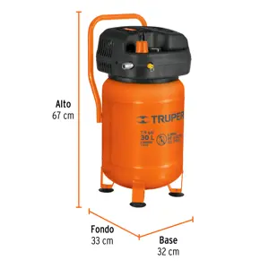 Compresor libre de aceite compacto 30L, 3HP 127V Truper