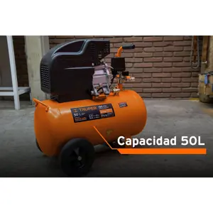 15007 / COMP-50LT Compresor de aire, lubricado,horizontal 50L 3½HP 127V Truper