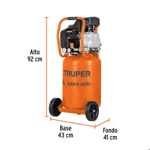 19360 / COMP-50LV Compresor de aire, lubricado, vertical 50L 3½HP 127V Truper