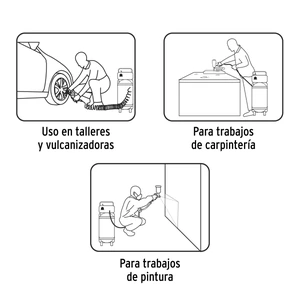 Compresor libre de aceite compacto 50L, 3HP 127V Truper