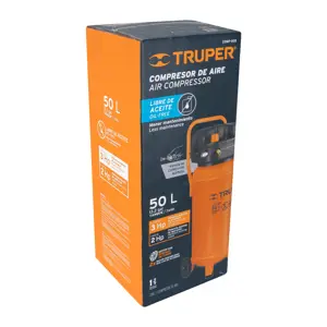 13847 / COMP-50S Compresor libre de aceite compacto 50L, 3HP 127V Truper