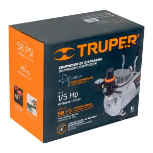 Compresor de diafragma para aerógrafo, 1/5 HP, 110 V, Truper