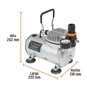 Compresor de diafragma para aerógrafo, 1/5 HP, 110 V, Truper