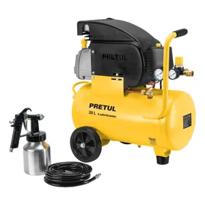 24357 / COMP-KIT20P Kit Compresor de aire 20L 2½HP, manguera y pistola, Pretul