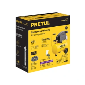 Kit Compresor de aire 20L 2½HP,manguera, pistola LVMP,Pretul