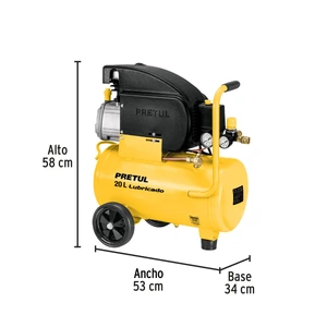 Kit Compresor de aire 20L 2½HP,manguera, pistola LVMP,Pretul