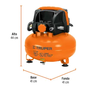 Truper Kit comp libre de aceite 24 L, 2-2/3 HP, PIPI-420 y manguera