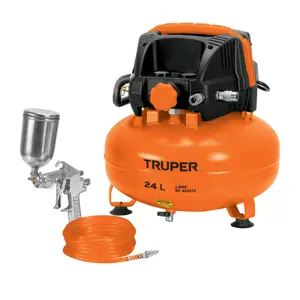 101428 / COMP-KIT24S Truper Kit comp libre de aceite 24 L, 2-2/3 HP, PIPI-420 y manguera