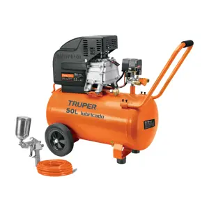 16095 / COMP-KIT50 Kit Compresor de aire 50L 3½HP, manguera y pistola, Truper