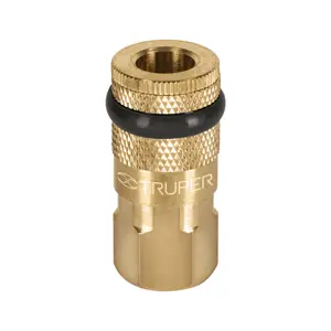 19084 / COPLE-HEM-1/4 Cople de latón, cuerda 1/4 NPT, hembra, Truper