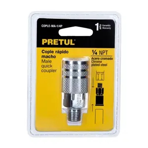 27029 / COPLE-MA-1/4P Cople acero, cuerda 1/4NPT, macho, Pretul