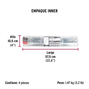 Hermex Bolsa con 2 correderas extensión 45 cm p/cajón, ancho 2.5 cm