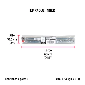 Hermex Bolsa con 2 correderas extensión 50 cm p/cajón, ancho 2.5 cm