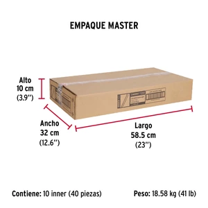 Hermex Bolsa con 2 correderas extensión 55 cm p/cajón, ancho 2.5 cm