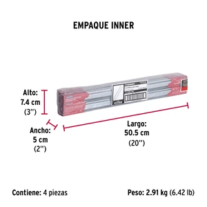 Hermex Bolsa con 2 correderas extensión 50 cm p/cajón, ancho 3.5 cm
