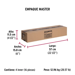Hermex Bolsa con 2 correderas extensión 55 cm p/cajón, ancho 3.5 cm