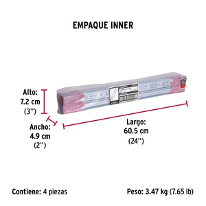 Hermex Bolsa con 2 correderas extensión 60 cm p/cajón, ancho 3.5 cm