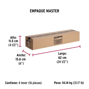 Hermex Bolsa con 2 correderas extensión 60 cm p/cajón, ancho 3.5 cm