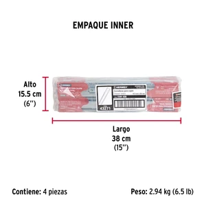 Hermex Bolsa con 2 correderas extensión 35 cm p/cajón, ancho 4.5 cm
