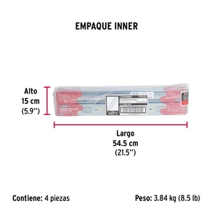 Hermex Bolsa con 2 correderas extensión 45 cm p/cajón, ancho 4.5 cm