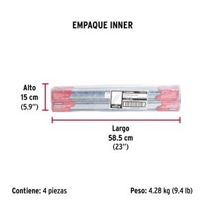 Hermex Bolsa con 2 correderas extensión 50 cm p/cajón, ancho 4.5 cm