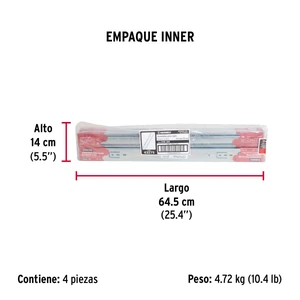 Hermex Bolsa con 2 correderas extensión 55 cm p/cajón, ancho 4.5 cm