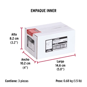Hermex Candado antipalanca, 50mm, cuerpo de latón llave tradicional