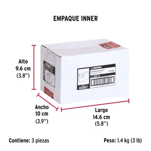 Hermex Candado antipalanca, 75mm, cuerpo de latón llave tradicional
