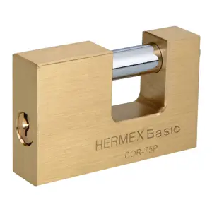 23512 / COR-75P Candado antipalanca 75 mm cuerpo de latón, Hermex Basic