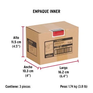 Hermex Candado antipalanca, 75mm, cuerpo de latón, llave puntos