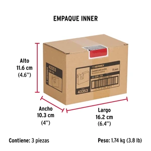 Hermex Candado antipalanca, 75mm, cuerpo de latón, llave tetra