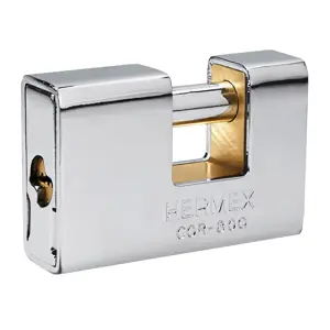 43352 / COR-80Q Candado antipalanca, 80mm, blindado, llave puntos, Hermex