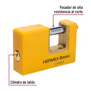 Candado antipalanca 85 mm cuerpo metálico, Hermex Basic