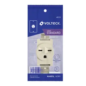 Contacto sencillo, cara de chino,  Standard, marfil, Volteck