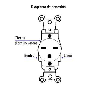 Contacto sencillo, cara de chino,  Standard, marfil, Volteck