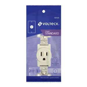 Volteck Contacto sencillo, 2 polos 3 hilos, Standard, marfil