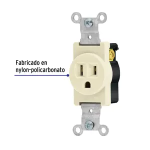 Volteck Contacto sencillo, 2 polos 3 hilos, Standard, marfil