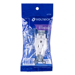 Volteck Contacto sencillo, 2 polos 3 hilos, Standard, blanco