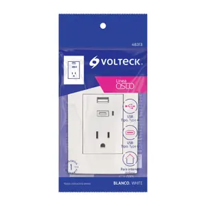 Volteck Contacto 2polos + tierra con 2 puertos USB, Oslo, blanco