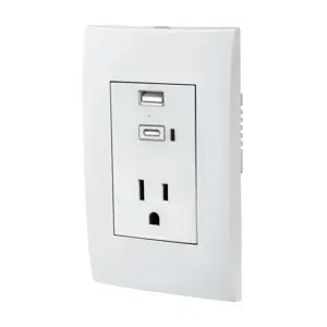 48313 / COUSB-OB Volteck Contacto 2polos + tierra con 2 puertos USB, Oslo, blanco
