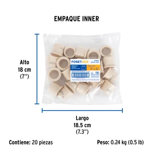 Reducción bushing de CPVC, 1