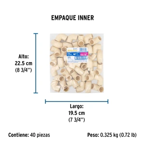 Codo 90° de CPVC de 1/2