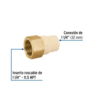 Adaptador hembra de CPVC 1-1/4
