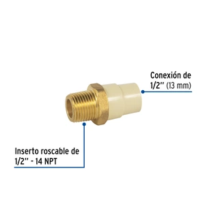 Adaptador macho de CPVC 1/2