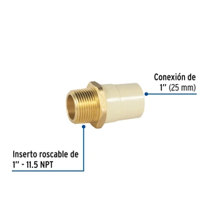 Adaptador macho de CPVC 1
