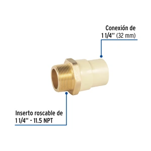 Adaptador macho de CPVC 1-1/4