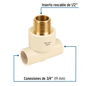 Foset Tee reducida macho de CPVC 3/4
