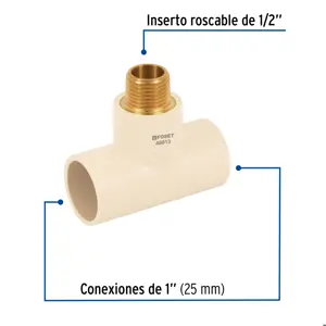 Foset Tee reducida macho de CPVC 1