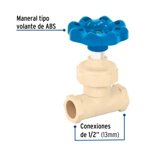 Válvula globo de CPVC 1/2